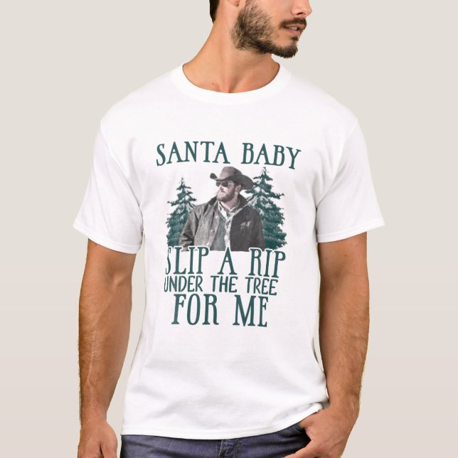 Santa Baby schneidet mir einen Rip unter den Baum T-Shirt (Vorderseite)