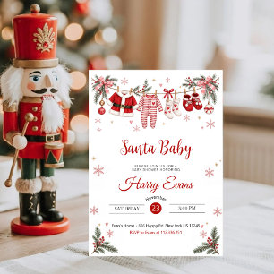 Santa Baby Shower Einladung Weihnachts-Baby-Klei