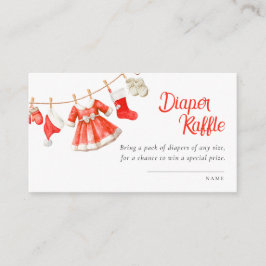 Santa Baby Shower Girl Diaper Raffle Begleitkarte