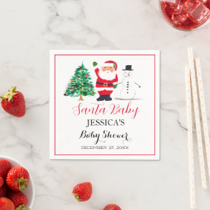 Santa Baby Shower Rot Süß einfache Danke Serviette