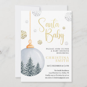 Santa Baby Snowflake Winter Wonderland Babydusche Einladung