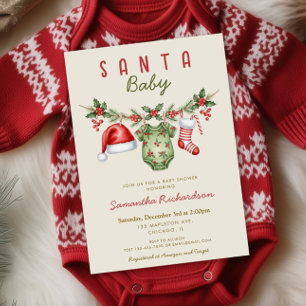 Santa Baby süße Kleidung Weihnachts-Baby-Party Einladung