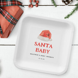 Santa Baby Vintag Holiday Baby Dusche Pappteller