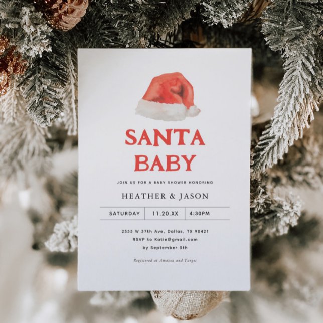 Santa Baby Vintag Winter Baby Dusche Einladung (Von Creator hochgeladen)