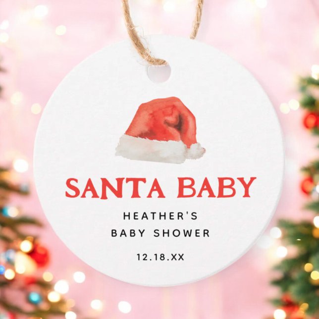 Santa Baby Vintag Winter Baby Dusche Geschenkanhänger (Von Creator hochgeladen)