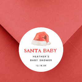 Santa Baby Vintag Winter Baby Shower Favoriten Runder Aufkleber