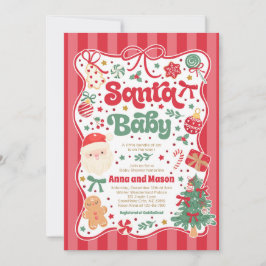 Santa Baby Weihnachten Kokette Schleife Baby Showe Einladung