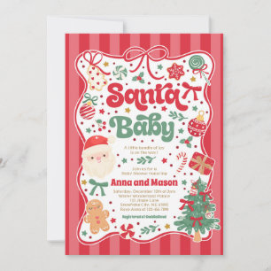 Santa Baby Weihnachten Kokette Schleife Baby Showe Einladung