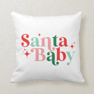 Santa Baby Weihnachten Moderne Farbige Schrift Kissen