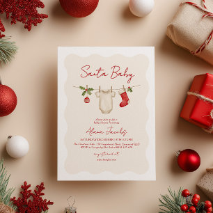 Santa Baby Weihnachten Winter Baby Shower  Einladung