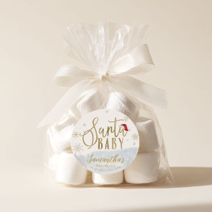 Santa Baby Weihnachten Winter Baby Shower Runder Aufkleber