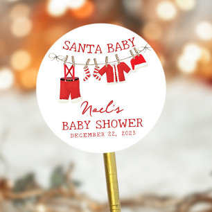 Santa Baby Weihnachts-Baby-Party Runder Aufkleber