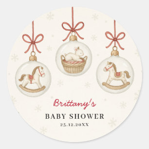 Santa Baby Weihnachts-Baby-Party Runder Aufkleber