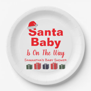 Santa Baby Weihnachts-Baby-Party-Teller aus Papier Pappteller