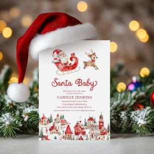 Santa Baby Weihnachts-Baby-Shower-Einladung Einladung