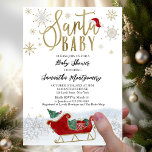 Santa Baby Weihnachts Winter Baby Dusche Einladung<br><div class="desc">Schöne Kalligraphie mit Schneeflocken,  winterbezogene Babydusche. Einfach mit Ihren Daten personalisieren. Karo der Auflistung,  um passende Elemente als Gehäusekarten zu finden.</div>