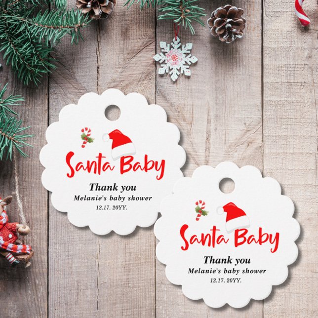 Santa Baby Weihnachts Winter Baby Dusche Geschenkanhänger (Von Creator hochgeladen)