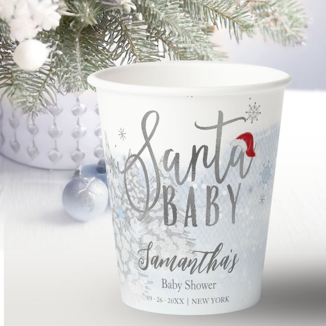 Santa Baby Weihnachts Winter Baby Dusche Pappbecher (Von Creator hochgeladen)