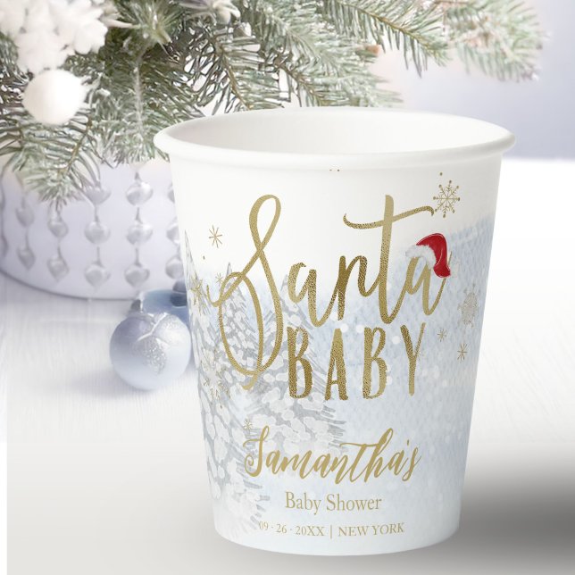 Santa Baby Weihnachts Winter Baby Dusche Pappbecher (Von Creator hochgeladen)