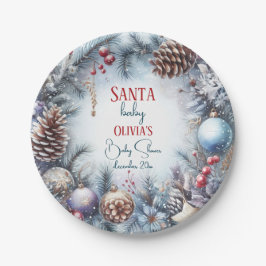 Santa Baby Weihnachts Winter Baby Dusche Pappteller