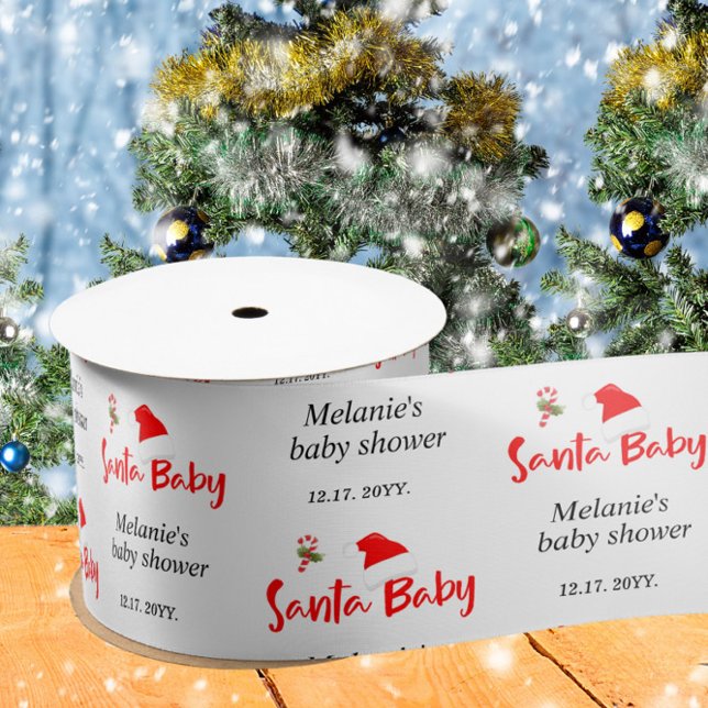 Santa Baby Weihnachts Winter Baby Dusche Satinband (Von Creator hochgeladen)