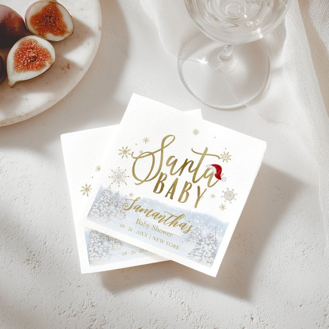 Santa Baby Weihnachts Winter Baby Dusche Serviette (Von Creator hochgeladen)