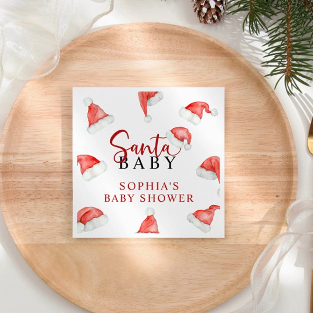 Santa Baby Weihnachtsdusche Napkins Serviette (Von Creator hochgeladen)