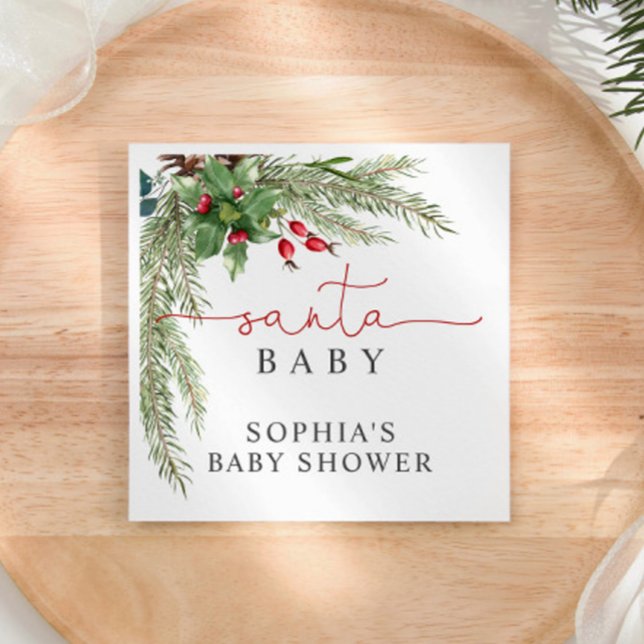 Santa Baby Weihnachtsdusche Napkins Serviette (Von Creator hochgeladen)