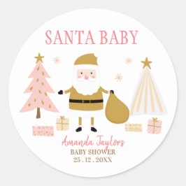 Santa Baby, Weihnachtsdusche Runder Aufkleber