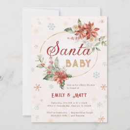 Santa Baby Weihnachtsdusche Sprinkle Poinsettia Einladung
