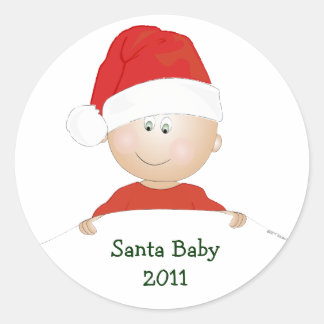 "Santa Baby" Weihnachtsduschkleber Runder Aufkleber