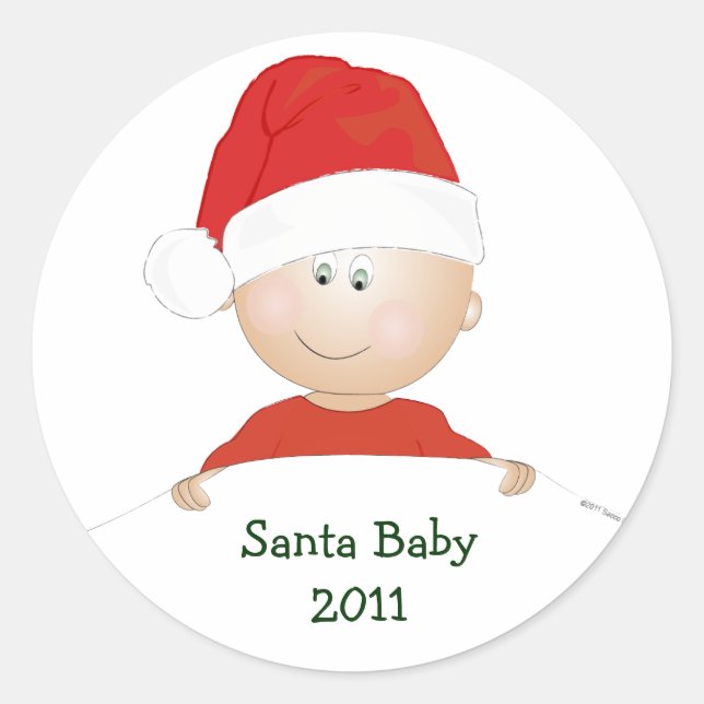 "Santa Baby" Weihnachtsduschkleber Runder Aufkleber (Vorderseite)