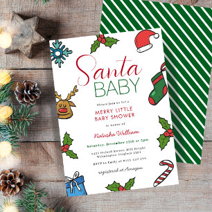 Santa Baby Weihnachtsgeschlecht Neutral Baby Dusch Einladung