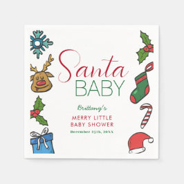 Santa Baby Weihnachtsgeschlecht Neutral Baby Dusch Serviette