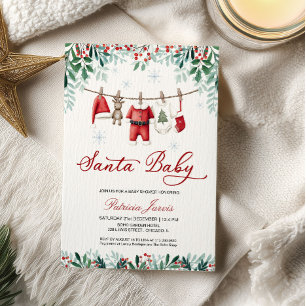 Santa Baby Weihnachtsjunge Babyparty Einladung
