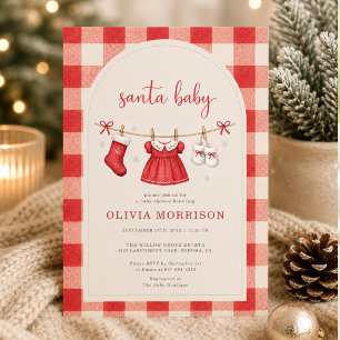 Santa Baby Weihnachtswäscheleine Babyparty-Einladu Einladung