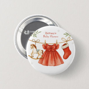 Santa Baby Weihnachtswäscheleine Mädchen Baby Show Button