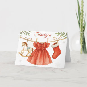 Santa Baby Weihnachtswäscheleine Mädchen Baby Show Dankeskarte