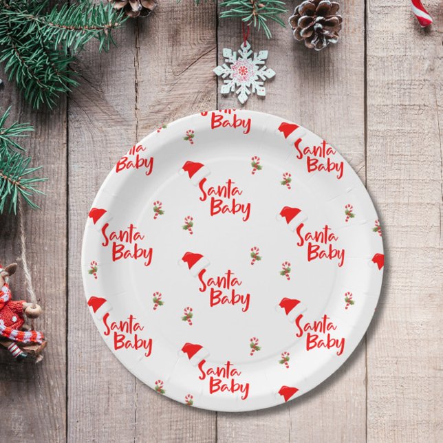 Santa Baby Winter Baby Dusche Pappteller (Von Creator hochgeladen)