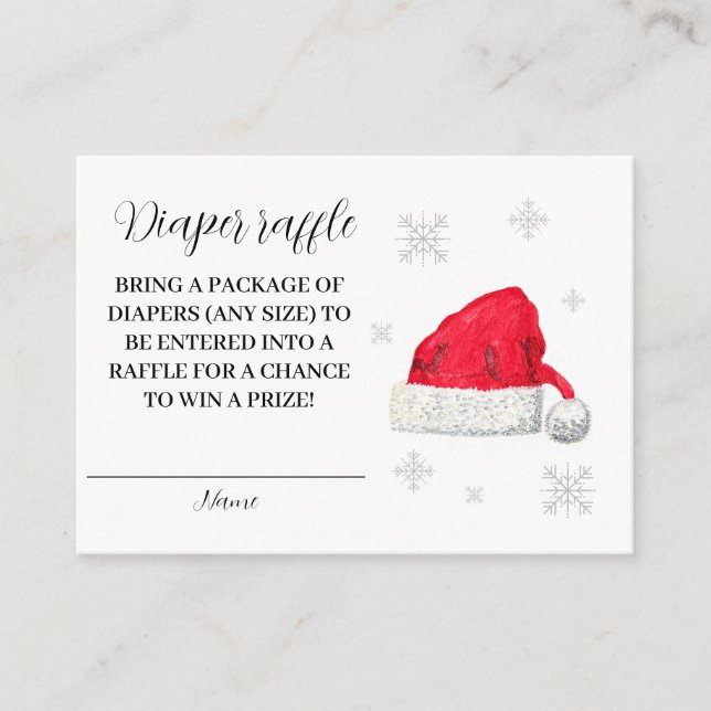 Santa Baby Winter Red Diaper Raffle Baby Dusche Begleitkarte (Vorderseite)