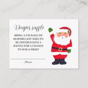 Santa Baby Winter Red Diaper Raffle Baby Dusche Begleitkarte