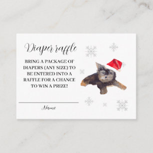 Santa Baby Winter Red Diaper Raffle Baby Dusche Begleitkarte
