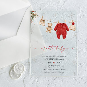 Santa Baby Winter Weihnachten Baby Shower Acryleinladungen