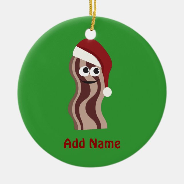 Santa Bacon Keramik Ornament (Vorne)