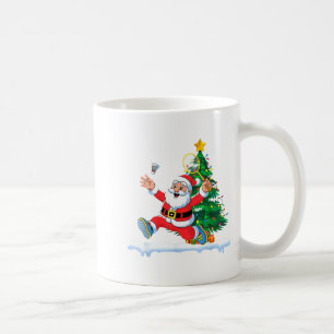 Santa Badminton Weihnachtsbaum Lichter Männer Frau Kaffeetasse