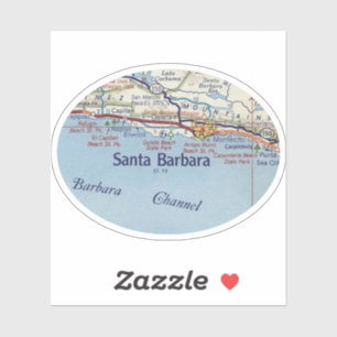 Santa Barbara CA Vintager Fahrplan Aufkleber