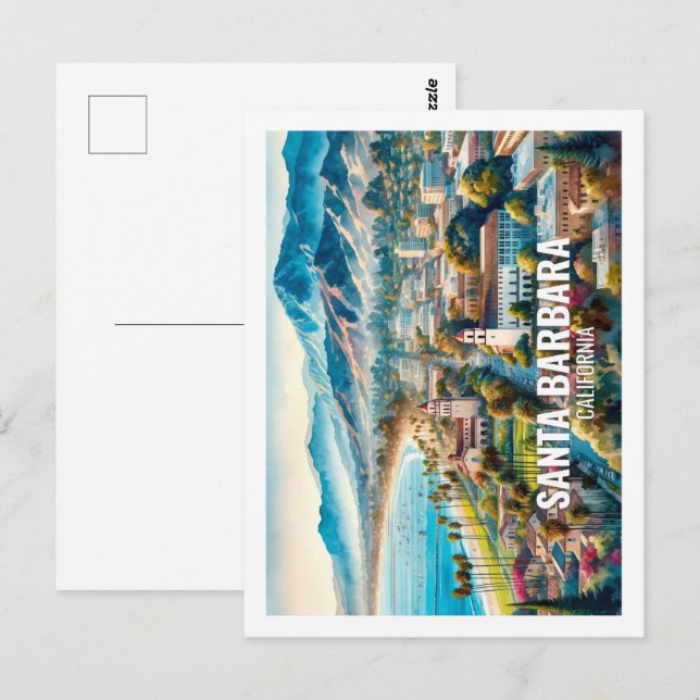 Santa Barbara California Fantastischer Ort Wasserf Postkarte (Vorne/Hinten)