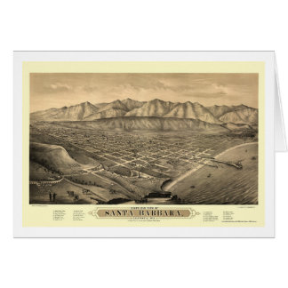Santa Barbara, carte panoramique de CA - 1877