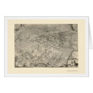 Santa Barbara, carte panoramique de CA - 1896