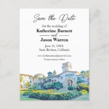 Santa Barbara Courthouse Save the Date Wassercolor